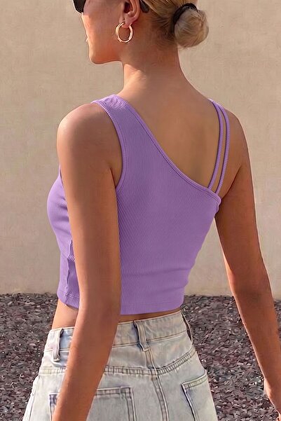 Mood Lab Asimetrik Askı Detaylı Bedeni Saran Crop Atlet