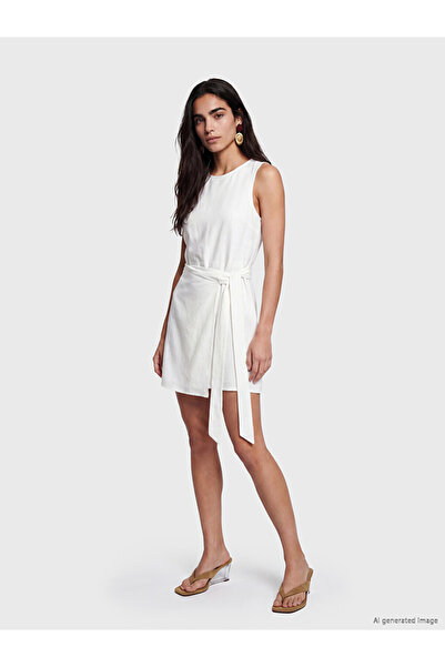 LC Waikiki Belted linen blend mini dress