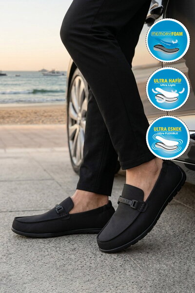 GAMELU Black Linen Memory Sole Lightweight Men's Casual Shoes Scany m