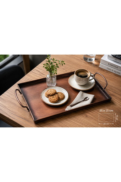PALU GASTRO Antique Copper Serving Tray 25X15 cm Decorative Presentation Tray...
