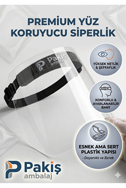 pakiş ambalaj Premium Yüz Koruyucu Siperlik Maske | Yüksek Netlik, Kırılmaz E...