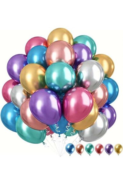 Moment 100 Pieces Decorated Party Balloons Assorted Color - Multicolor Balloo...