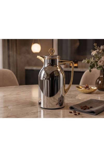 Elista Aura Premium Krom & Altın Detaylı Termos 1.0 LT