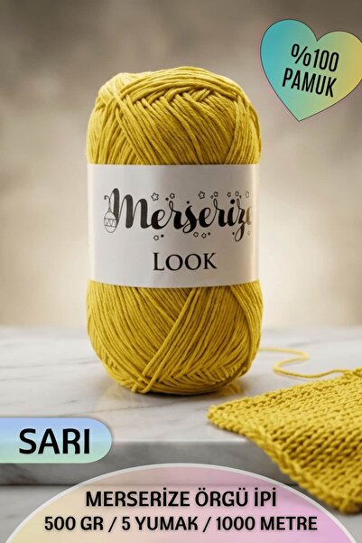 Dantelux Mercerized Knitting Yarn (5 Skeins / 500 Grams / 1000 Meters) 100% C...