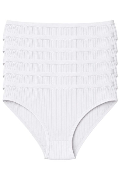 YILDIZ Striped Bamboo Bikini Women's Panties White 6-Pack