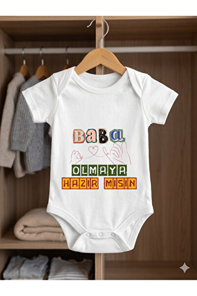 HAZDEN Baba Olmaya Hazır Mısın Tasarımlı Bebek Zıbın - Esprili Baba Adayına H...
