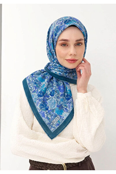 ZER وشاح من القطن العضوي والفسكوز بتصميم خاص بنمط الزهور خفيف الوزن وأنيق