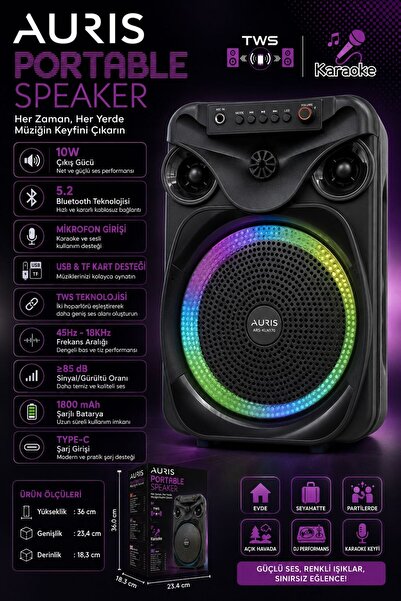 Genel Markalar Auris ARS-KLN170 Taşınabilir Bluetooth Hoparlör
