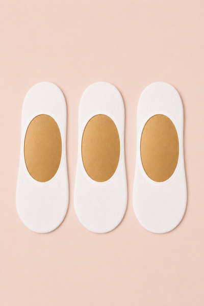Ollero 3 Pairs of Seamless Silicone Women's Combed Cotton Ballerina Socks