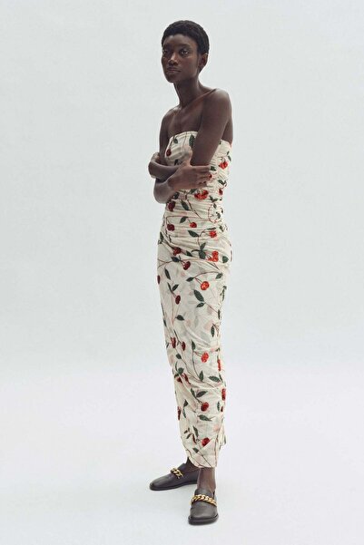 H&M Cherry-print mesh tube dress