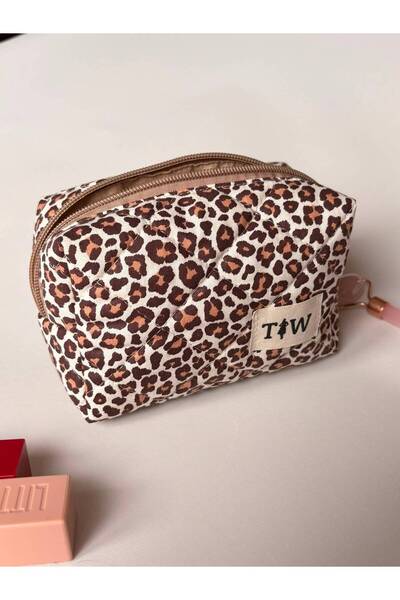 TALL WAY Leopard Pattern Lipstick/Pad Bag-Mini Size