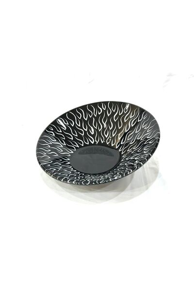 kvall Black Glass Jar, 36 cm Diameter, 8.5 cm Height
