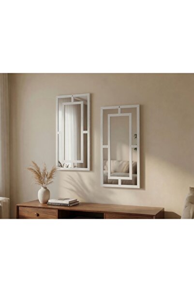 ERGEÇ TASARIM Dekoratif Aynalı Pleksi Duvar Paneli 2'li Set 50x25 cm Modern D...