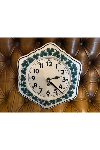 tayfuntufan 1800S Vienna Cold-Stamped Porcelain Wind-Up Wall Clock 28 cm 25 c...