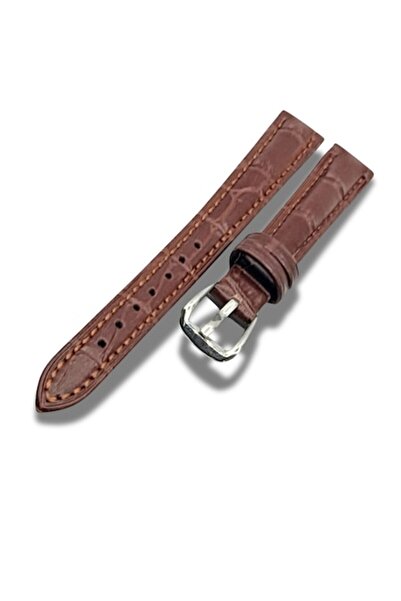 OEM Curea de ceas din piele, maro închis, 12 mm, cu imprimeu crocodil