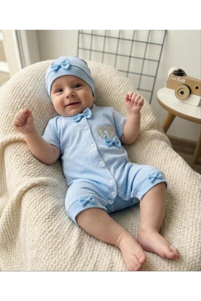 cacobutik Baby Boy Crown Print Special Occasion Mevlüt Celebration Hat Jumpsu...