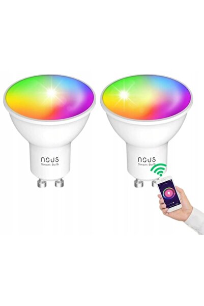 Nous P8 Умни WIFI RGB GU10 крушки, комплект от 2 броя