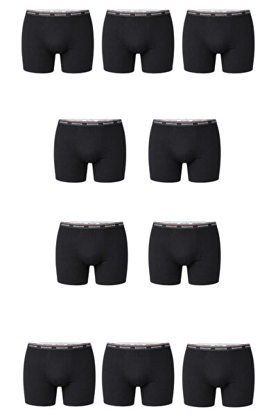 marufshop 10 Pieces Multi-Pack Men's Large Size Redzone Lycra Bamboo Boxer Black