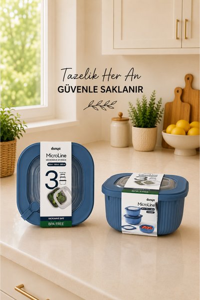 Sariva Home 3-Piece Square Storage Container Set Bpa-Free Food and Legume Container with Lids