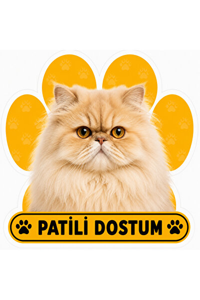 Parti Tasarla Pawed Friend Persian Cat Sticker |   20X15 cm Self-Adhesive Foil