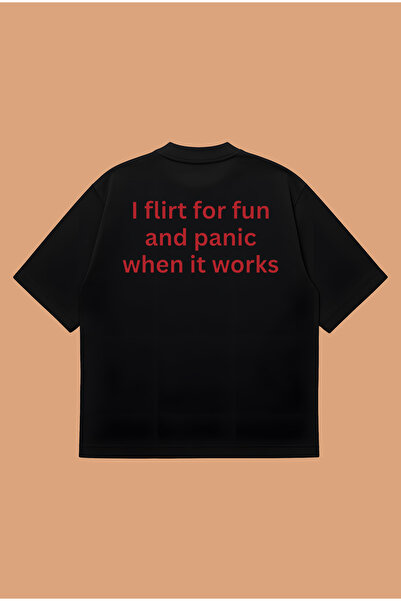 PURE POWER Flirt for Fun Boxy Fit Oversize Unisex 100% Cotton Tshirt – Printe...