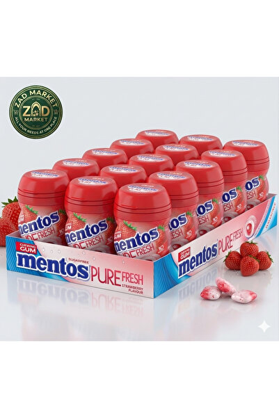 Mentos Mentos Pure Fresh Chewing Gum Natural Strawberry Flavor |   Sugar-Free...