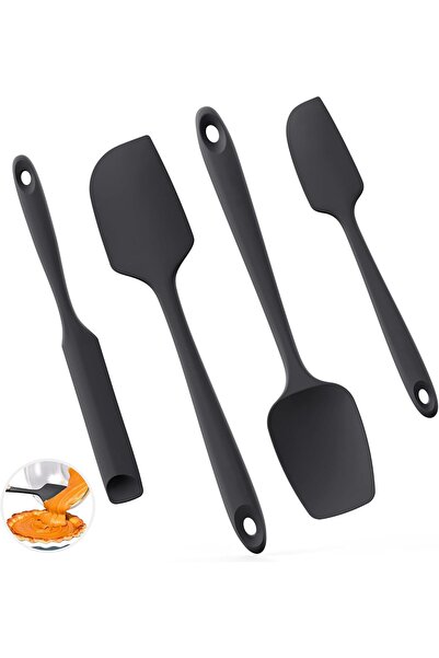 U-Taste طقم ملاعق سيليكون من 4 قطع - مرنة وآمنة للطعام 315 ℃   مكشطة وعاء مطا...