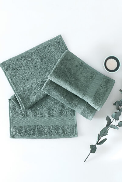 Yataş Essentials Combed Cotton Guest Towel - Dark Green (30X50 cm)