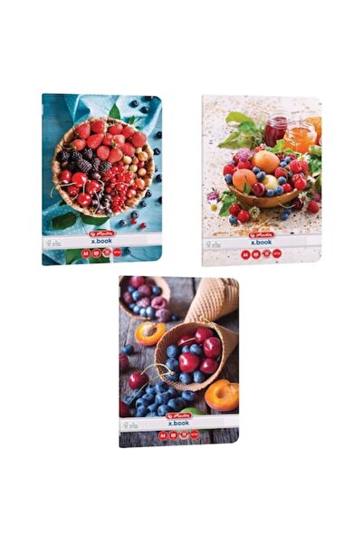 Herlitz Set 3 caiete A4, 60 de foi, hârtie de 70 g/mp, dictando, cu motiv Hea...