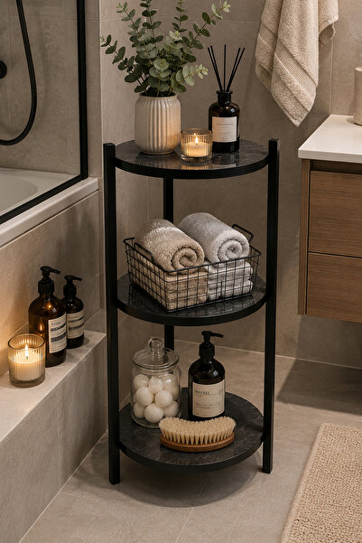 veneramobilya Banyo Dolabı 3 Raflı Mutfak Dolabı Çok Amaçlı Dolap Organizer D...