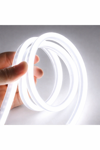 KOMPLİKE 1 Metre Neon Beyaz 6500K Kesilebilir 220 V Tak Çalıştır Dekoratif Es...