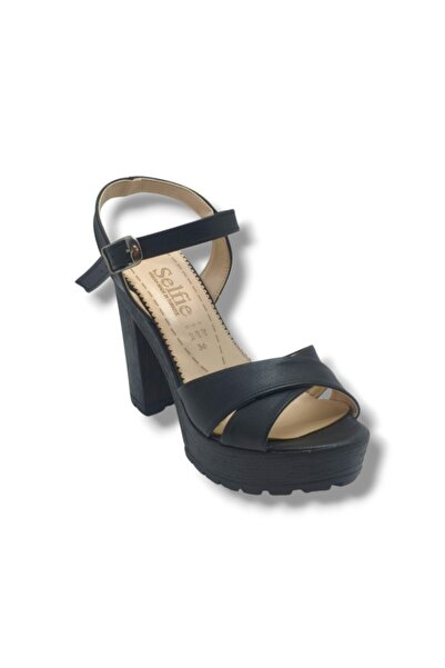 SELFİE 4280-26 Skin Cross Strap Platform Heel Fashion Women's Sandals(11cm)
