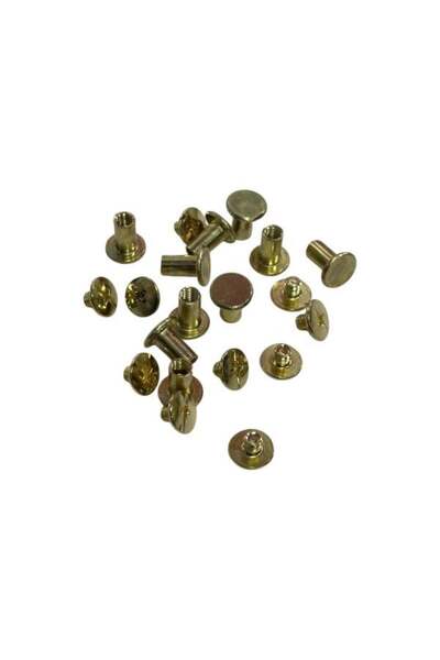 Algül Çanta Vidalı Boru Çanta, Kemer ve Menü Vidası 9 mm Gold, 100 Adet