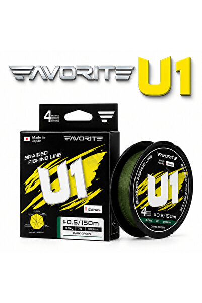 Favorite U1 4x 150 Mt Koyu Yeşil İp Misina 0.4 PE 0,108 Mm