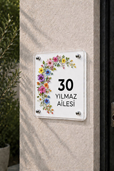 JHAAR Kişiye Özel Pleksi Kapı İsimliği – Modern & Lüks UV Baskılı Dekoratif K...