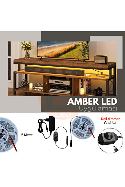 AmberLED 5 Metre Şerit Led İç Mekan Tak Çalıştır Çevirmeli Dimmer Anahtar Ve ...