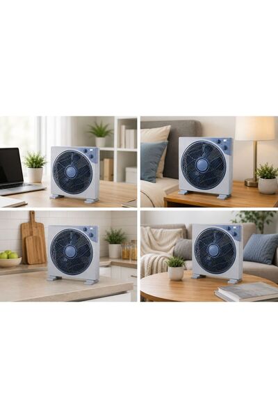 Maestro Ventilator Box 45W, 3 Trepte de Viteză, Unghi Reglabil, Gri-Albastru,...