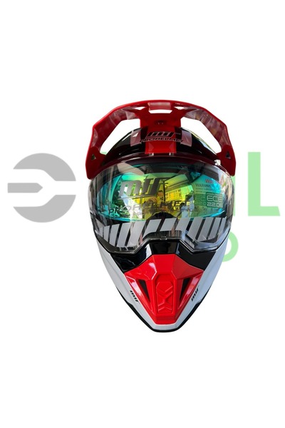 MTS PROHELMET CROSS VİZOR + GÜNEŞ VİZORLÜ KASK