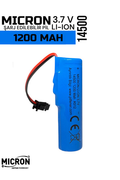 Micron Oyuncak Araba Pili, Kumandalı Araba Pili 3.7V 1200 Mah 14500 Li-on Şar...