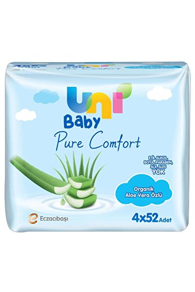 Uni Baby منشفة مبللة بالصبار من بيور كومفورت 4×52 - قياسية
