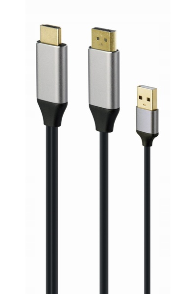 Gembird Adaptor HDMI Mascul la DisplayPort Mascul + USB-A Mascul 4K HDMI-DP