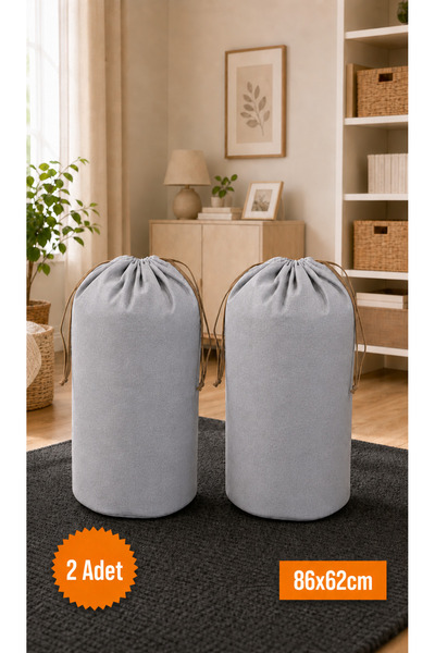 Balkan Room 2 komada sive torbe za skladištenje sa vezicama XLarge 86x62 cm -...