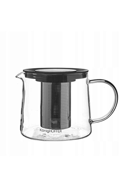 Konighoffer Ceainic cu infuzor, din sticlă și oțel, cu încălzitor, 1.5L