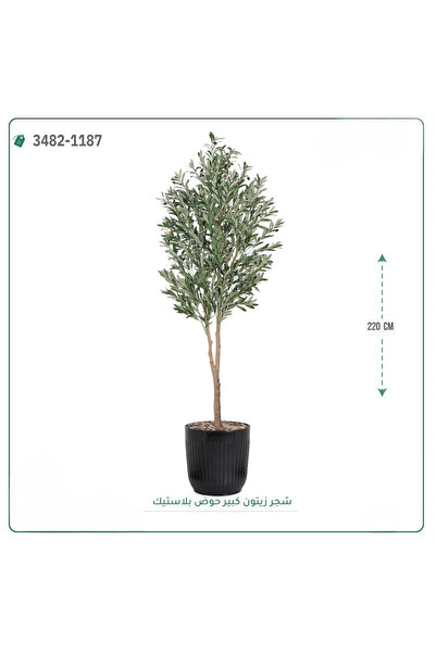 OEMS شجرة زيتون صناعية حوض بلاستك { ارتفاع 220 سم }