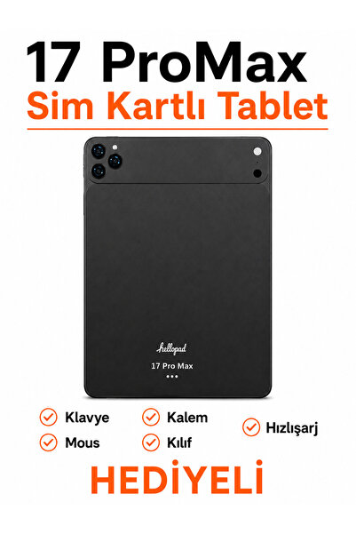 asfteknoloji 17ProMax Sim Kartlı Resmi Kayıtlı 10inç Full Set Hediyeli Tablet