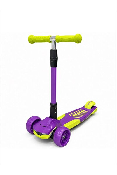 happyworld2026 Trotinetă pliabilă cu 3 roți luminoase LED,muzical , ghidon re...