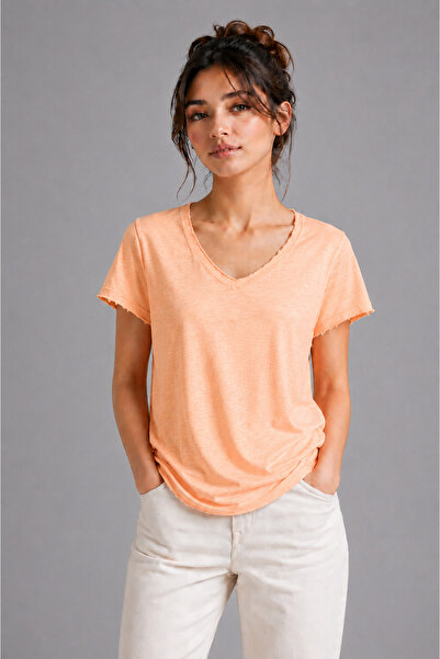 WE&ME Women's Basic Short Sleeve T-Shirt Soft Textured 100% Cotton Casual T-S...