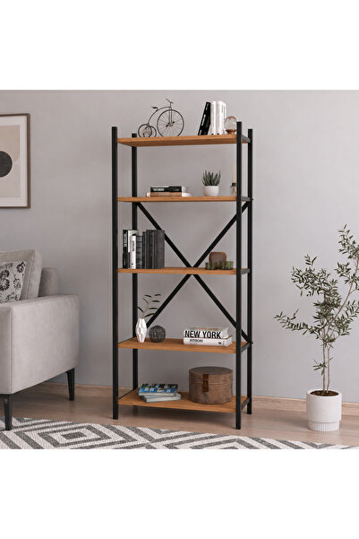Vivendo Biblioteca decorativa din PAL si metal 63x29,5x145,6 cm, cu 5 rafturi...