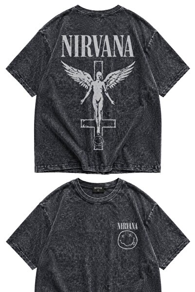 Fuddy Moda Unisex Nirvana anđeo majica sa leđnim printom, periva majica, vint...