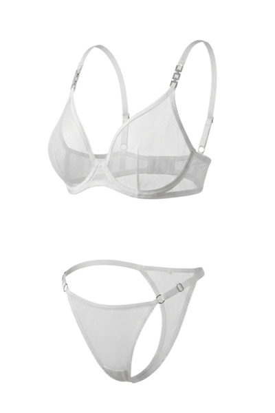Wakabayashi Vespera - Ecru Thin Tulle Bra and Panties Set